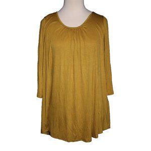 Twenty Second 22nd Anthropologie Boho Pea Green shirt Top Large L New in Bag
